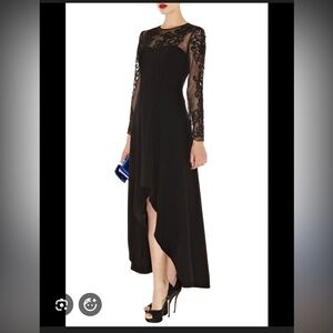 NEW! Karen Millen black maxi high low dress Sz US 4